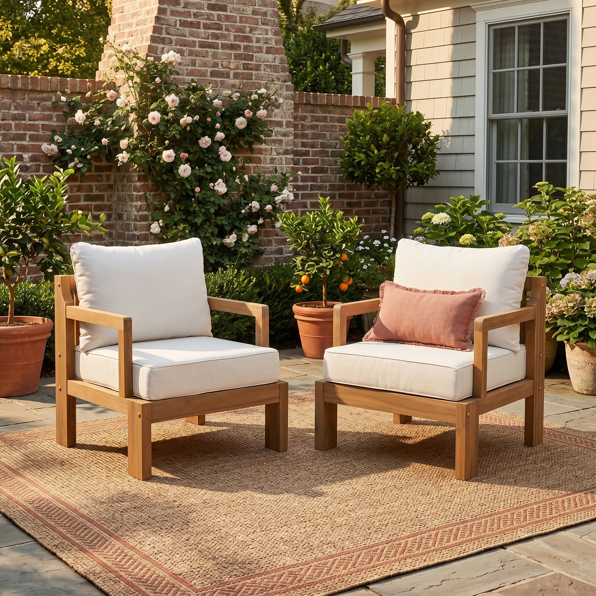 Outdoor Acacia Patio Chair (Set of 2) by HouseOfZazla