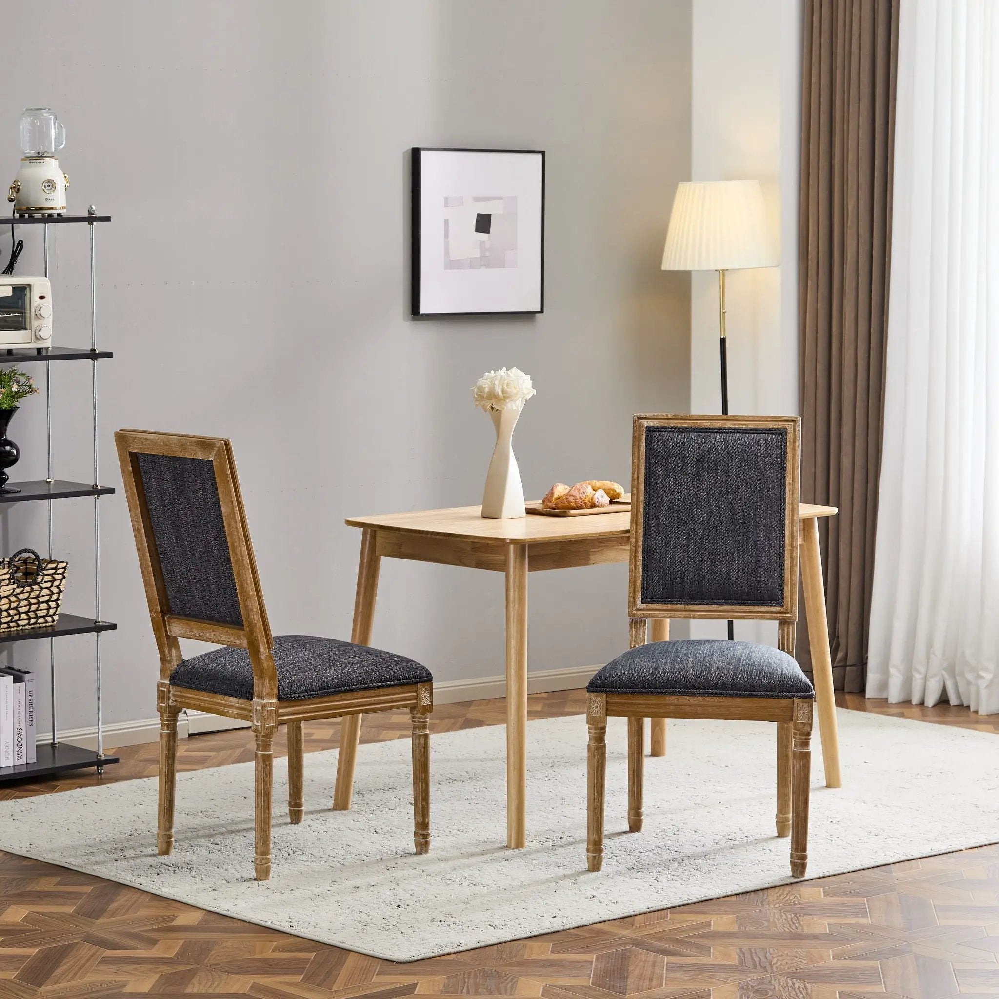 French Country Style Dining Chair With Upholstered Seating And Fluted Legs by HouseOfZazla
