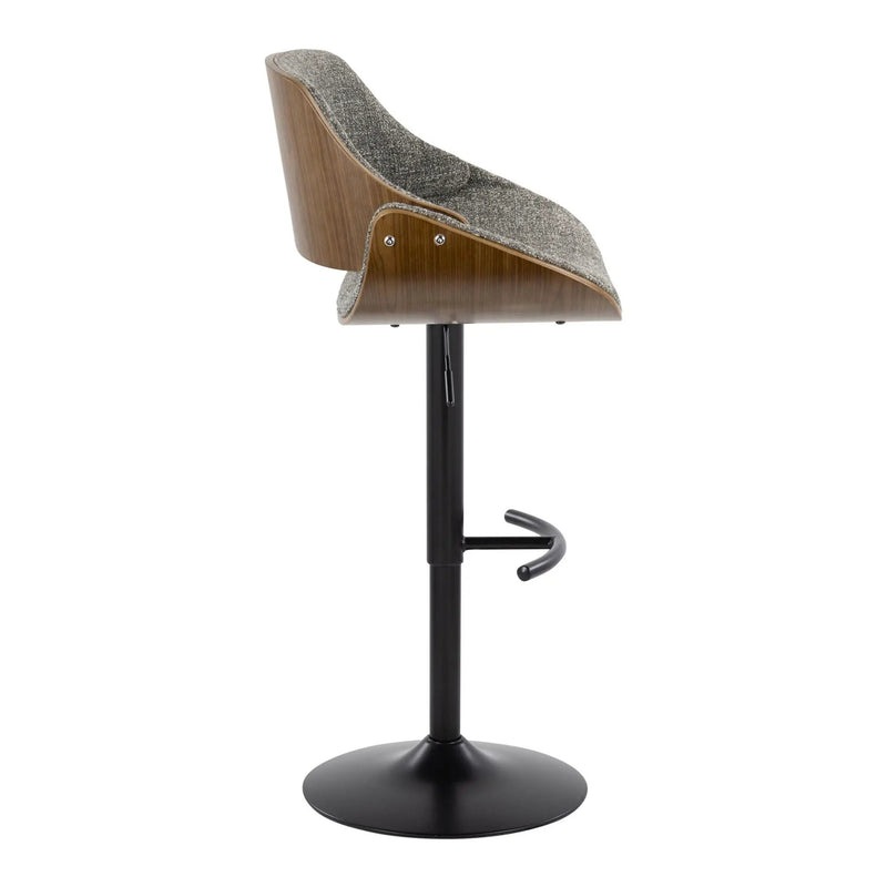 Fabrizzi - Mid Century Modern Adjustable BarStool With Rounded T Footrest (Set of 2) by HouseOfZazla