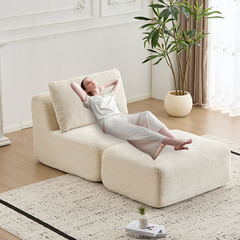 Single Chaise Longue With Movable Ottoman For Living Room by Unique Piece Furniture