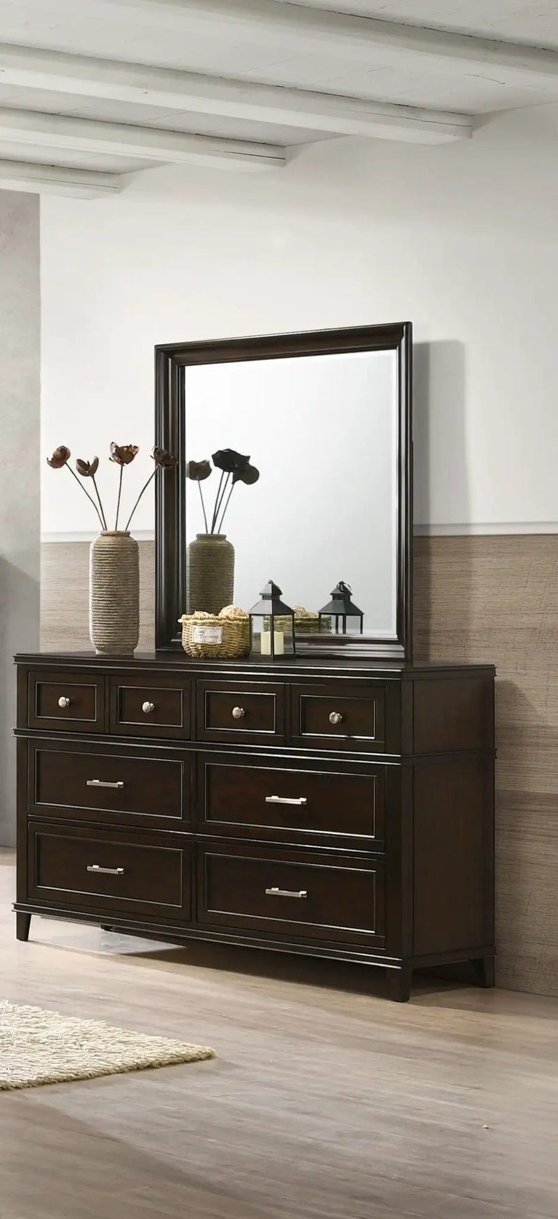Merlot - 6 Drawer Dresser - Mahogany by HouseOfZazla