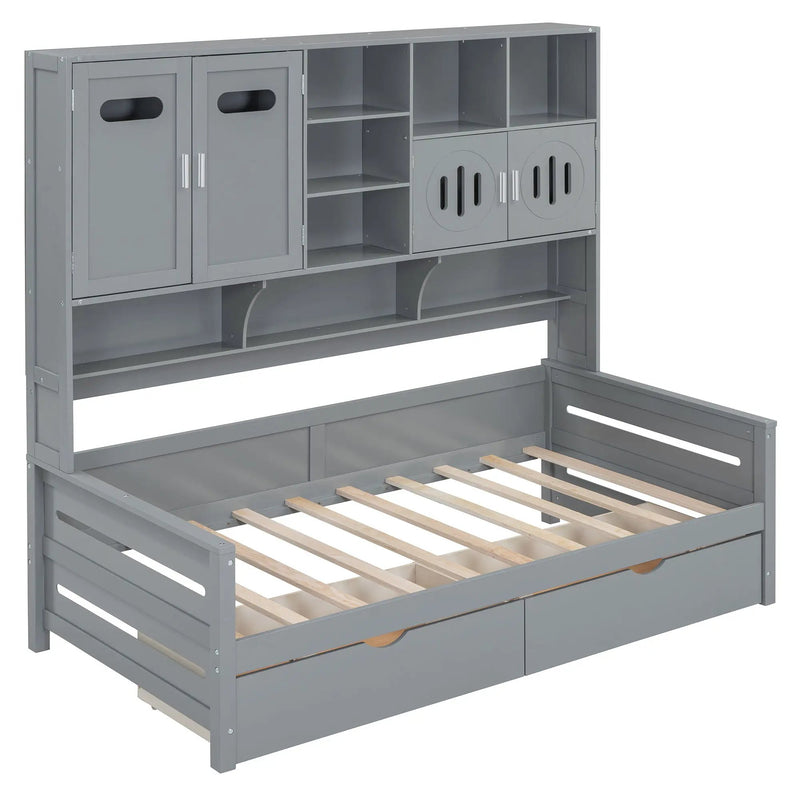 Daybed With All-In-One Cabinet And Shelf by HouseOfZazla
