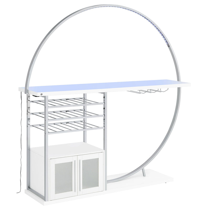 Casey - 2 Door Home Bar Storage Bar With Customizable Lighting - White by HouseOfZazla