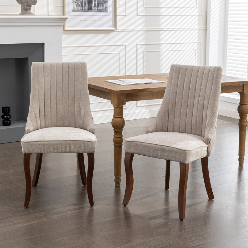 Set of 2 Rayon Cloth Flocking Linen Dining Chairs by BLAKHOM