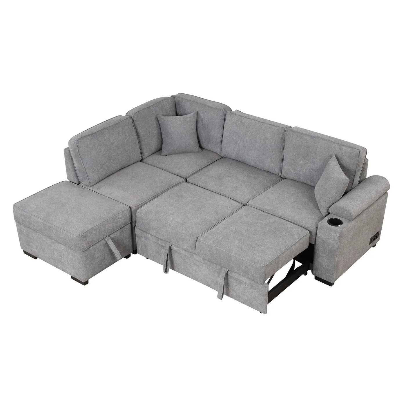 Sleeper Sofa Bed, 2 In 1 Pull Out Sofa Bed L Shape Couch With Storage Ottoman For Living Room, Bedroom Couch And Small Apartment by HouseOfZazla