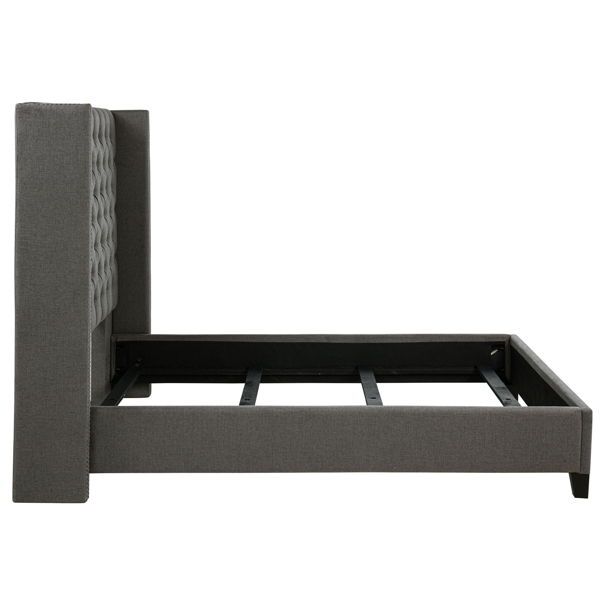 Lendra - Upholstered Wingback Bed With Tufted Headboard by HouseOfZazla