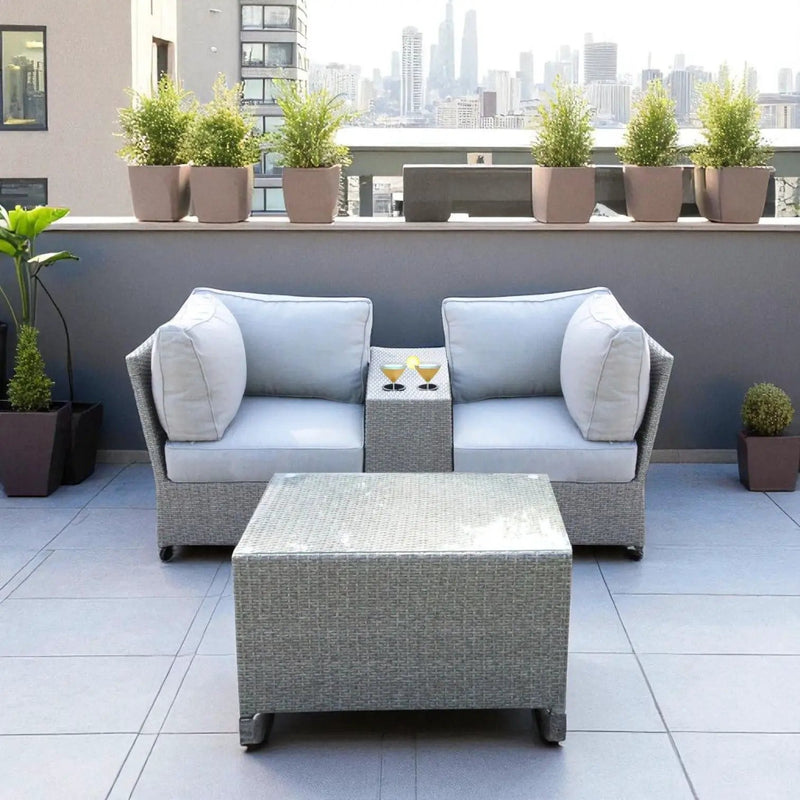 Comfortable Modern Patio Rattan Sectional Set With Cushions by Unique Piece Furniture