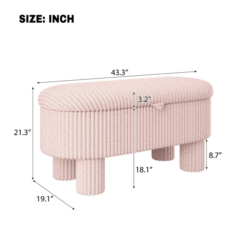 Storage Ottoman Upholstered Bench With Lift-Top Storage by HouseOfZazla