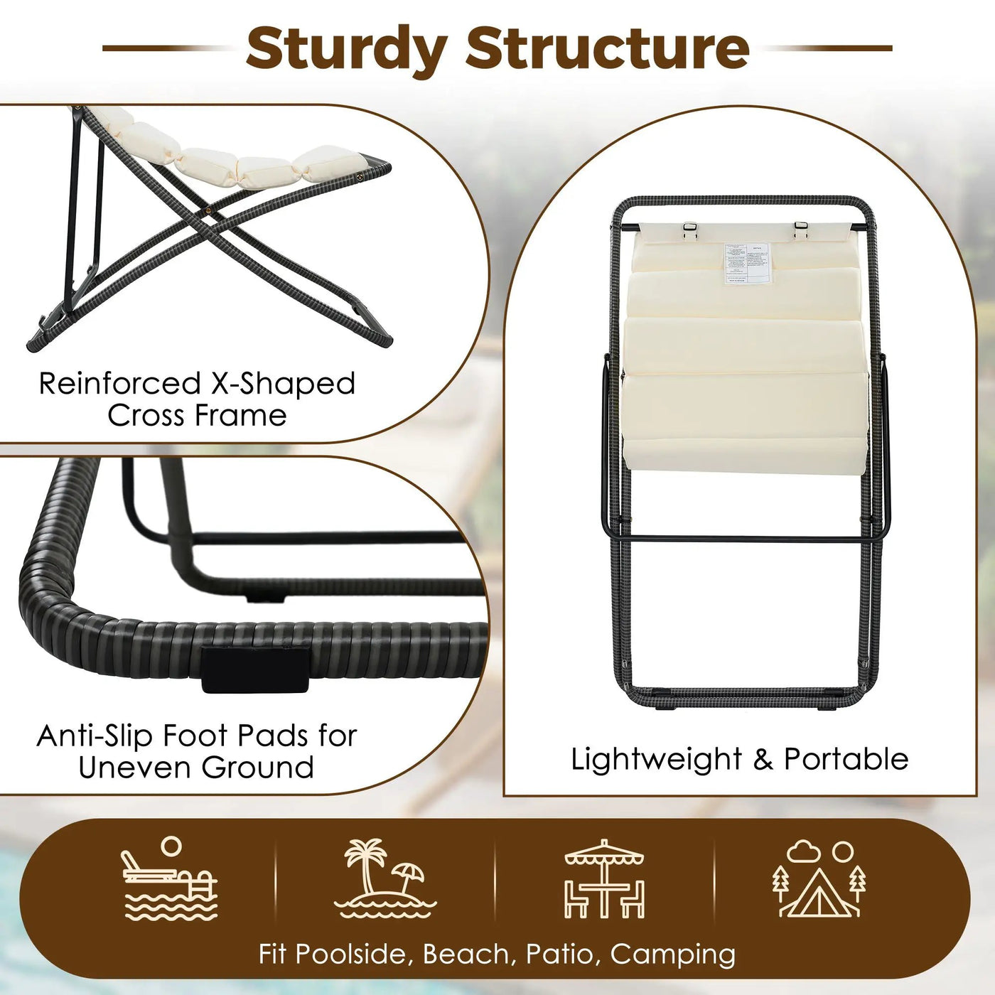 Outdoor Folding Chair With Adjustable Backrest (Set of 2) by HouseOfZazla