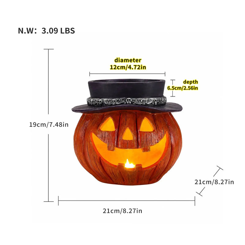 Halloween Pumpkin Candy Bowl With Witch Hat by HouseOfZazla
