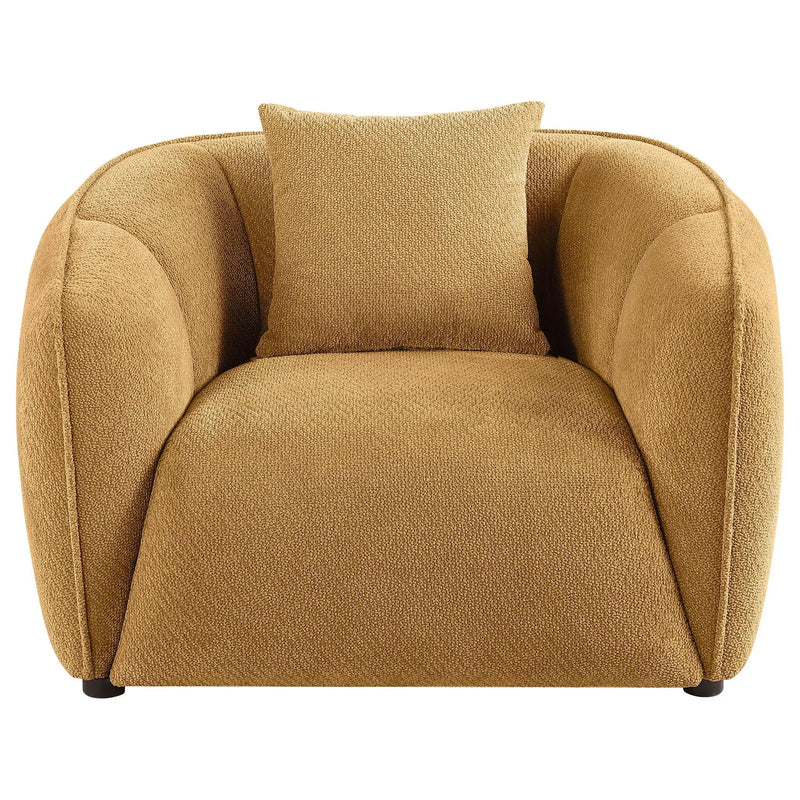 Aleisha Chenille Upholstered Accent Chair Mustard Yellow by Unique Piece Furniture