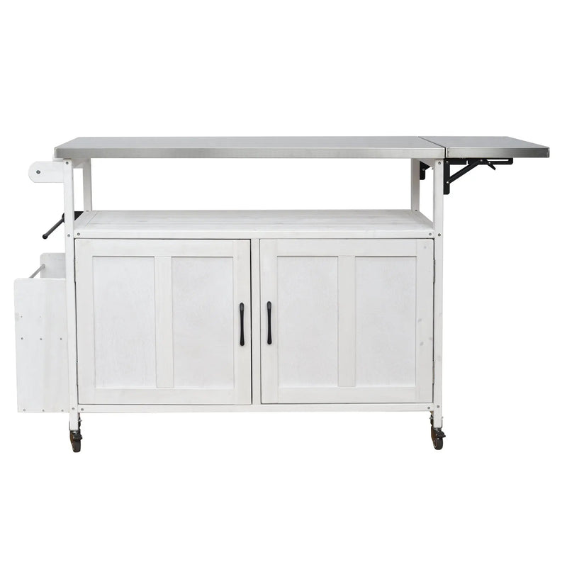 Foldable Outdoor Kitchen Island Patio Cart with Storage by HouseOfZazla