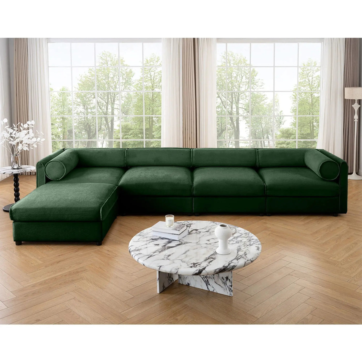 Contemporary Elegant Sofa With Storage And Ottoman by Unique Piece Furniture