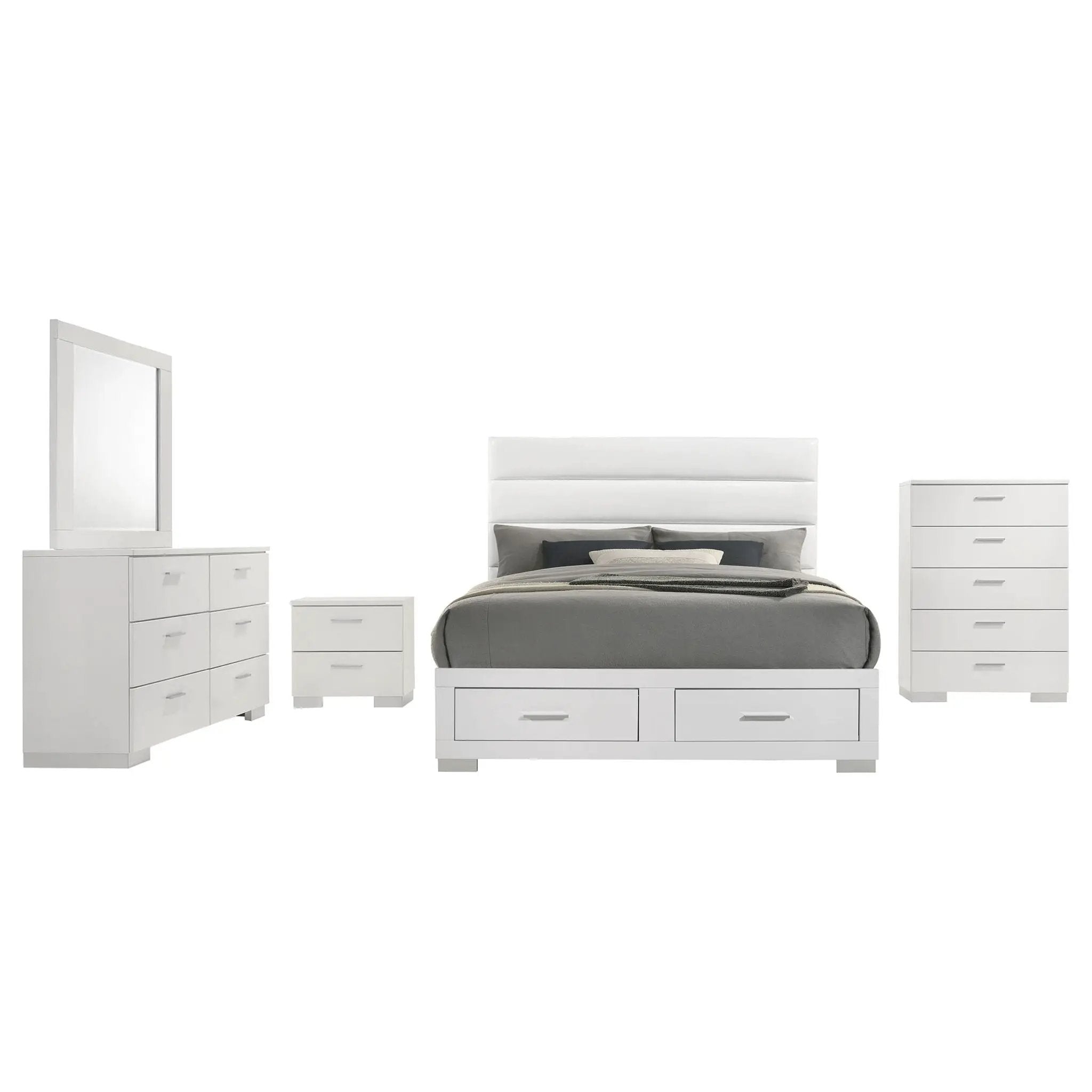 Felicity 5-piece Queen Platform Bedroom Set White by Unique Piece Furniture