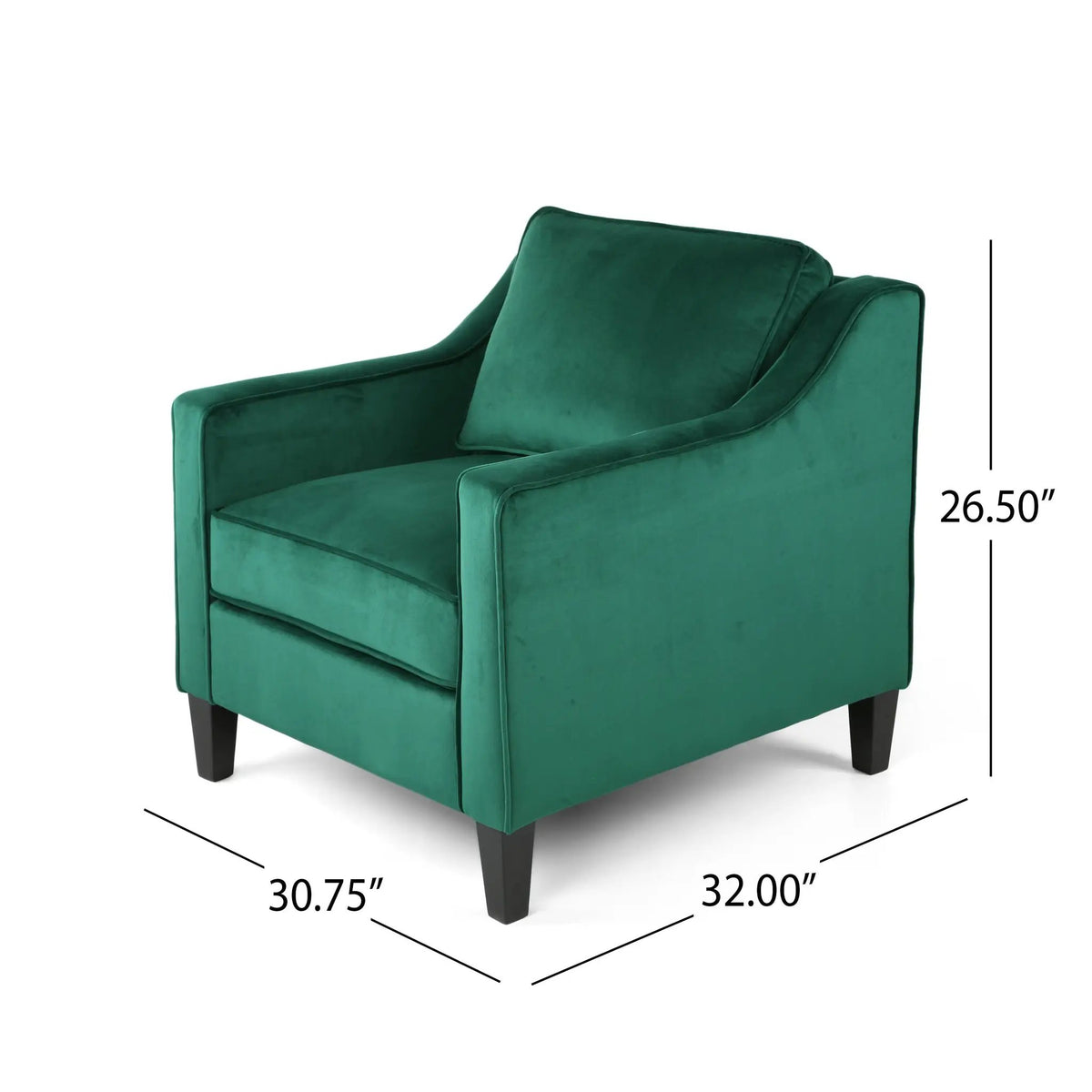 Green Velvet Upholstered Club Chair, photo 2 of 10