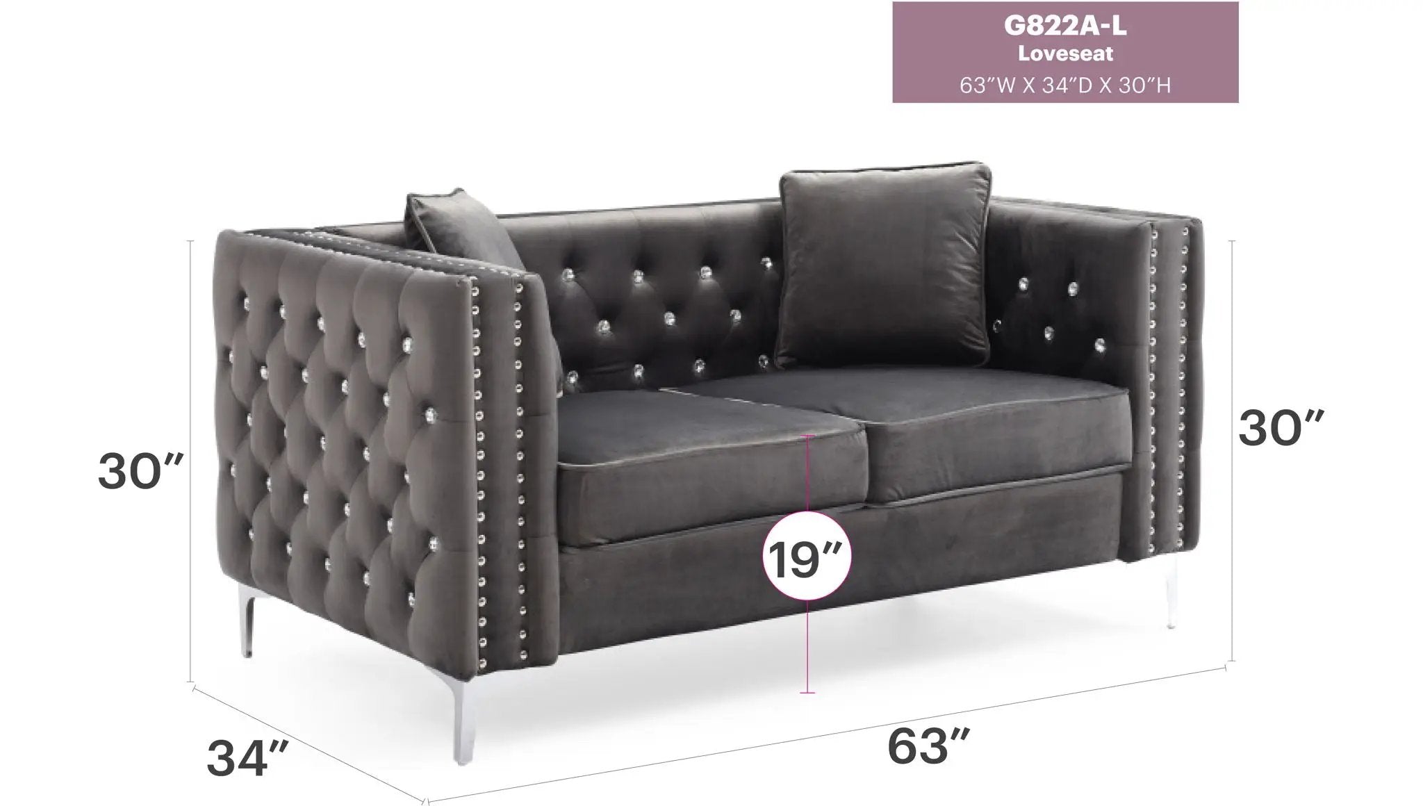 Elegant Track Arm Loveseat by Unique Piece Furniture