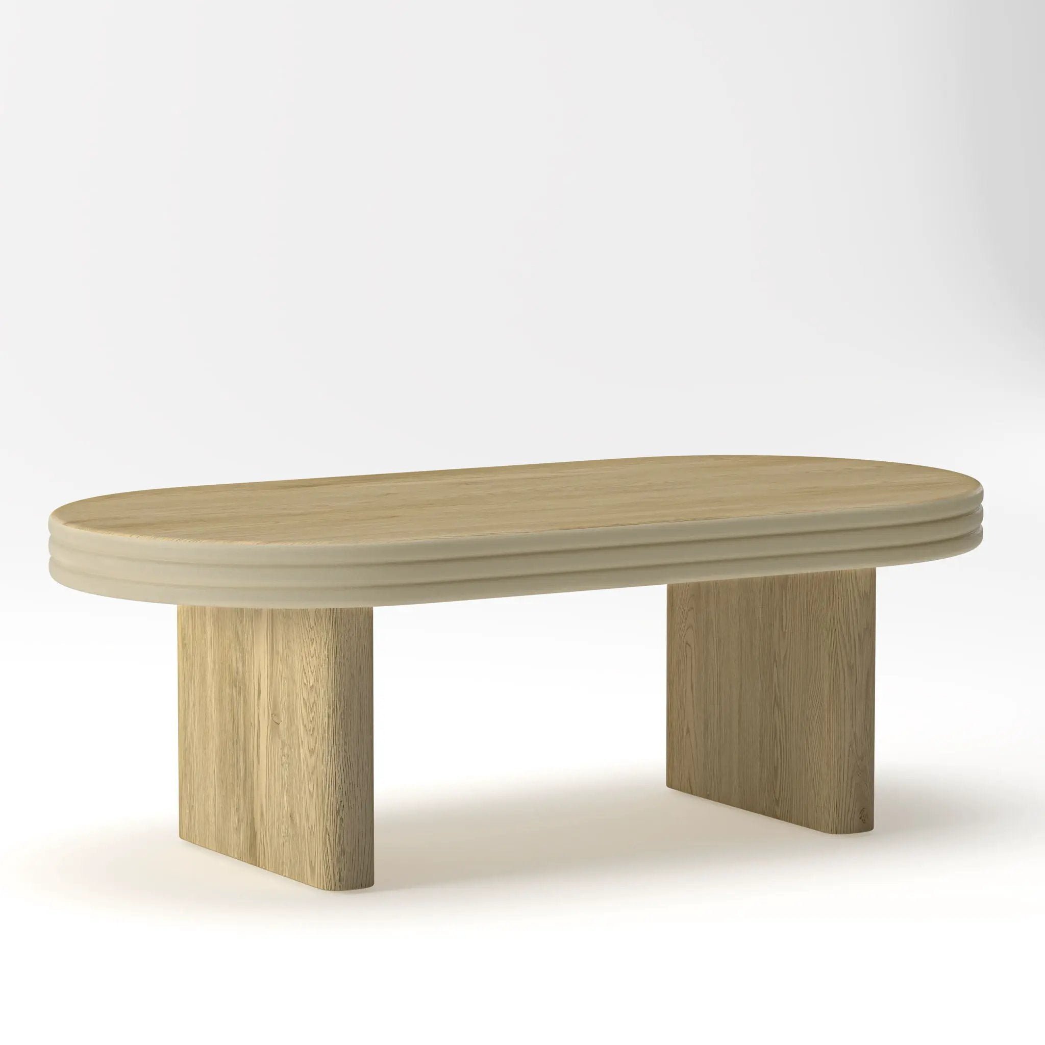 Oval Fluted Coffee Table - Natural by Unique Piece Furniture