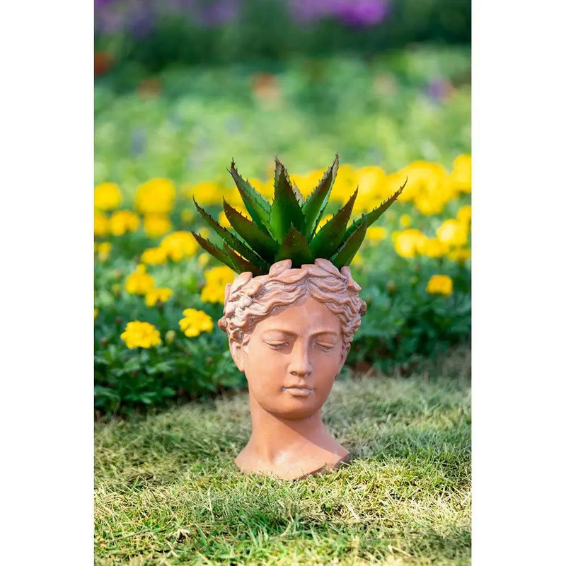 D7X11" Visage Head Bust Planter - Brown by HouseOfZazla