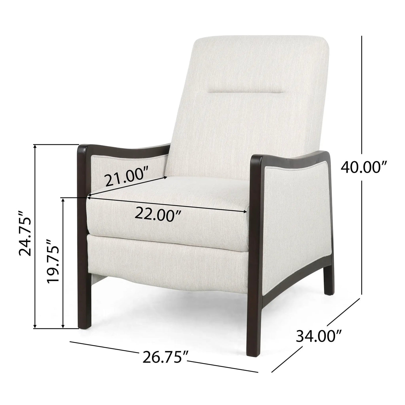 Drury Contemporary Fabric Upholstered Pushback Recliner by HouseOfZazla