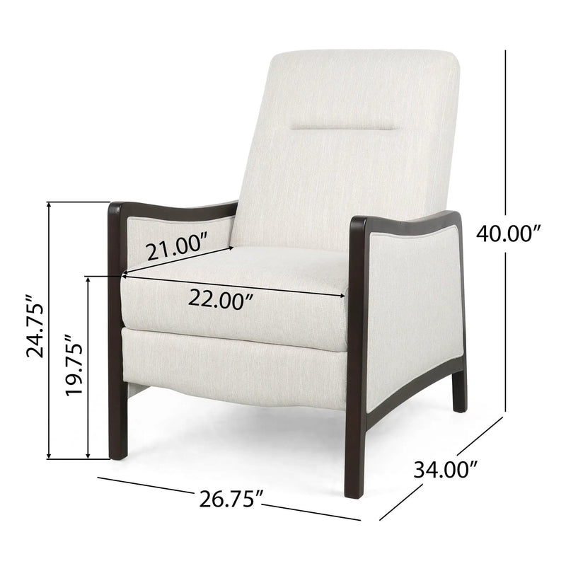 Drury - Contemporary Fabric Upholstered Pushback Recliner by Unique Piece Furniture