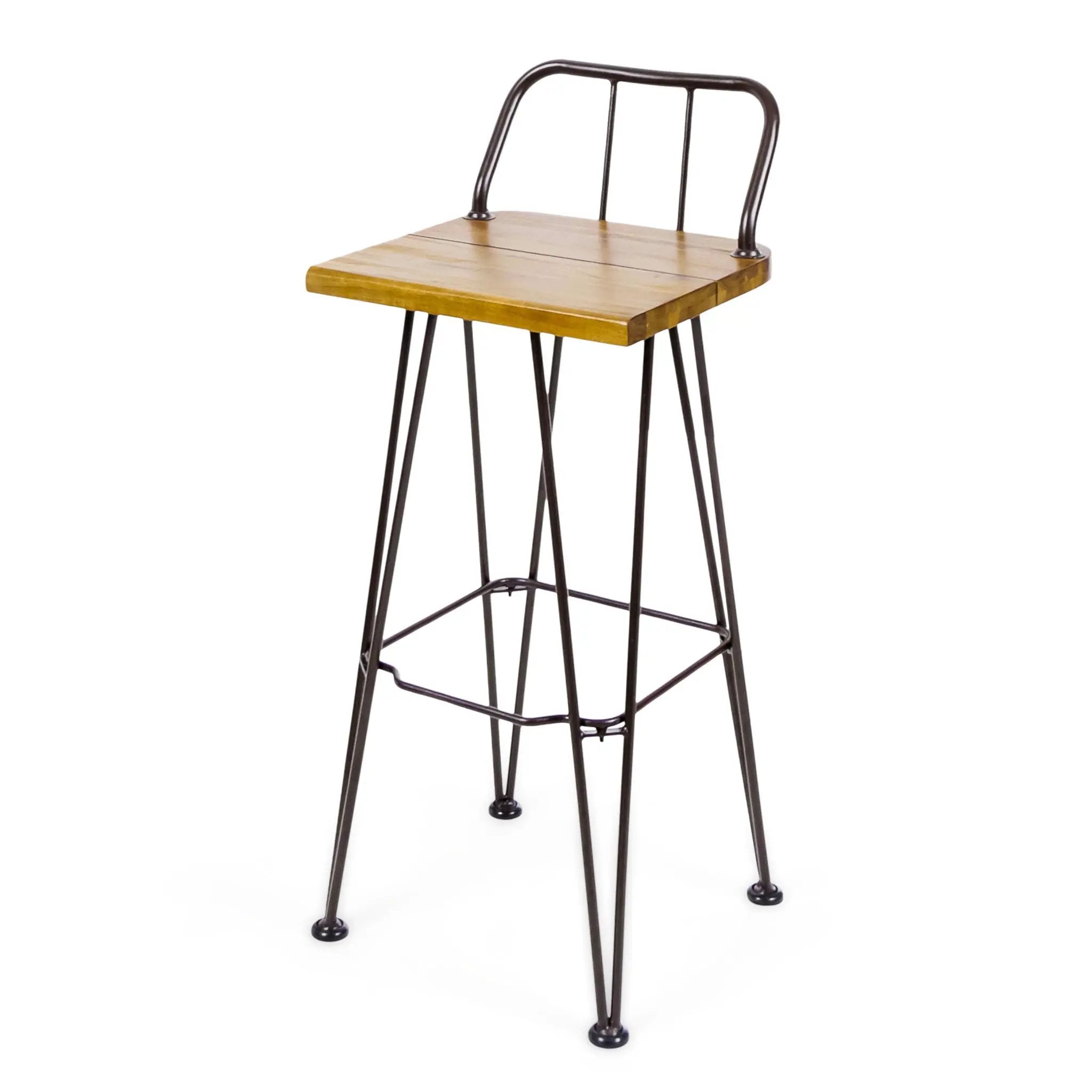 Outdoor Barstool With Angled Metal Legs - Brown by HouseOfZazla