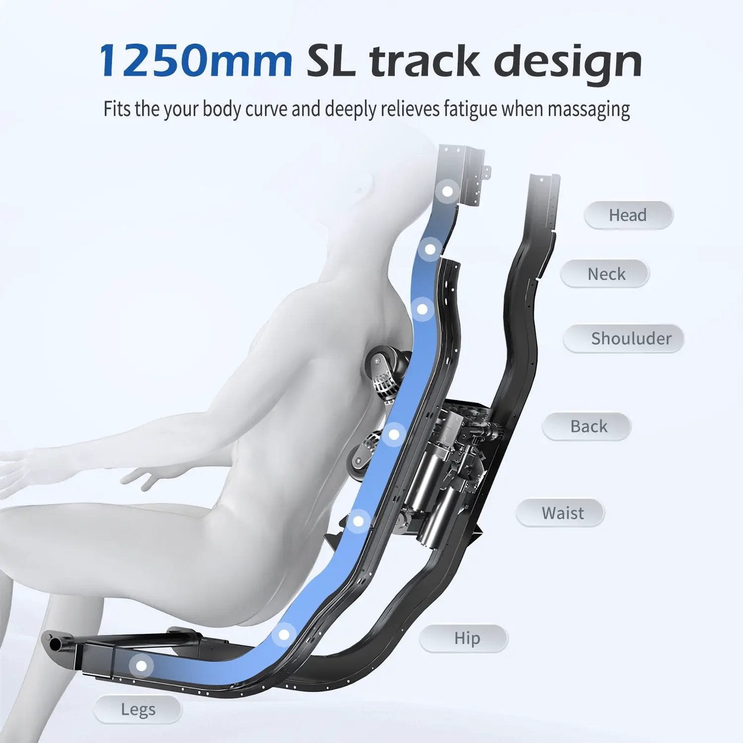 Bosscare - 2023 Brand New Update Gr8686 Massage Chairs With Ai Voice, App Control Sl Track Zero Gravity Full Body Massage Recliner - Gray by HouseOfZazla