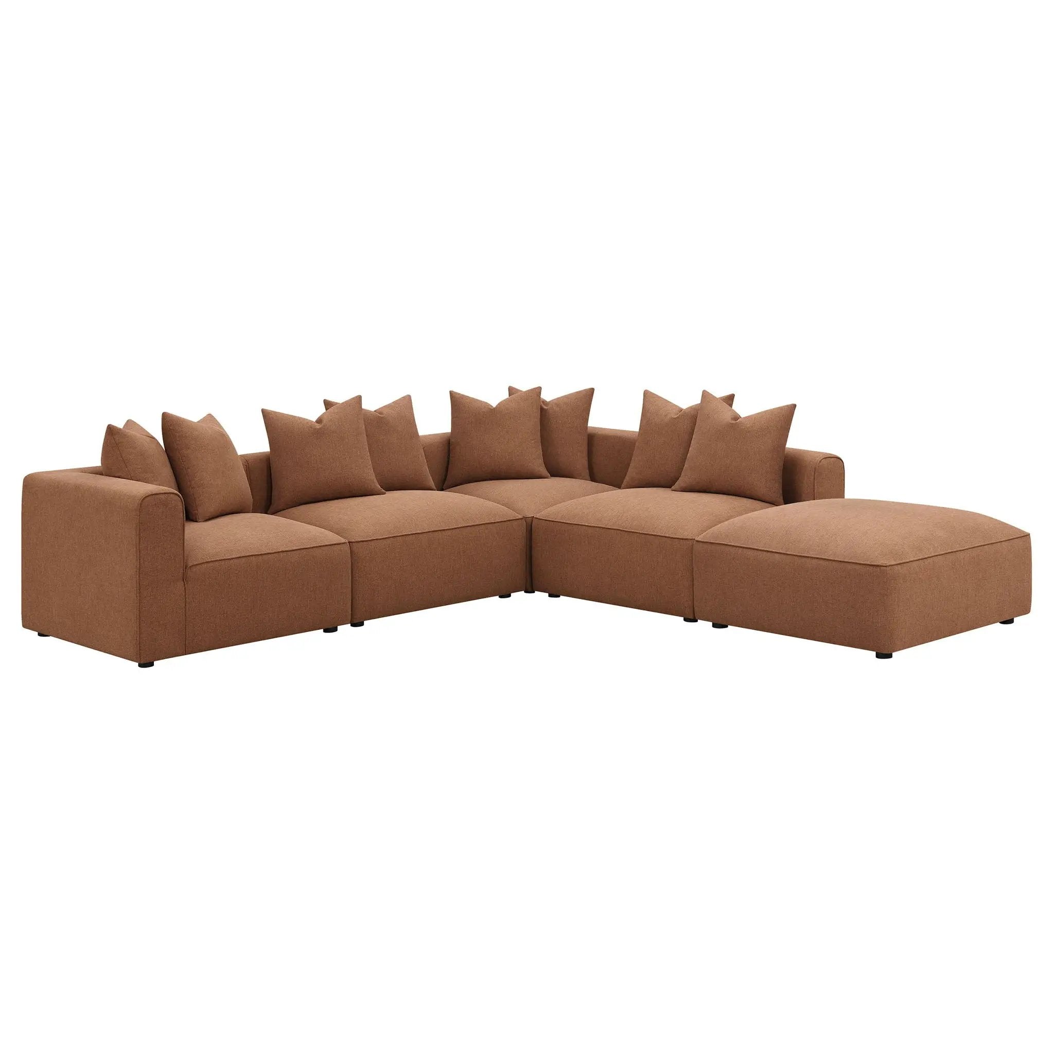 Jennifer 6-piece Upholstered Modular Sectional Terracotta by Unique Piece Furniture