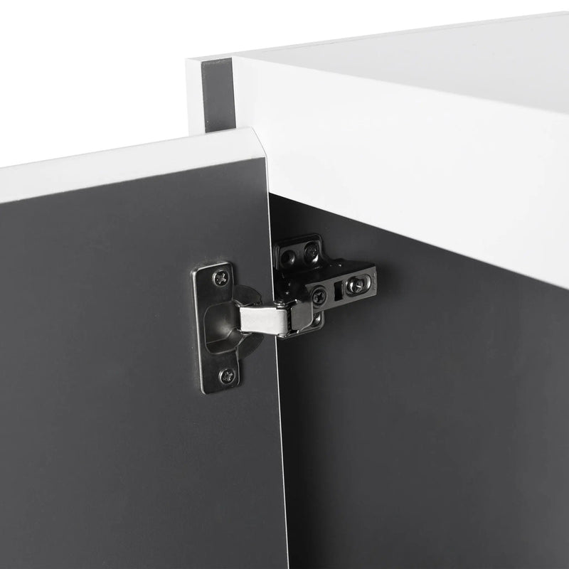 Modern Wall Mounted Bathroom Vanity With Resin Sink And Side Cabinet - Brown Ebony by HouseOfZazla