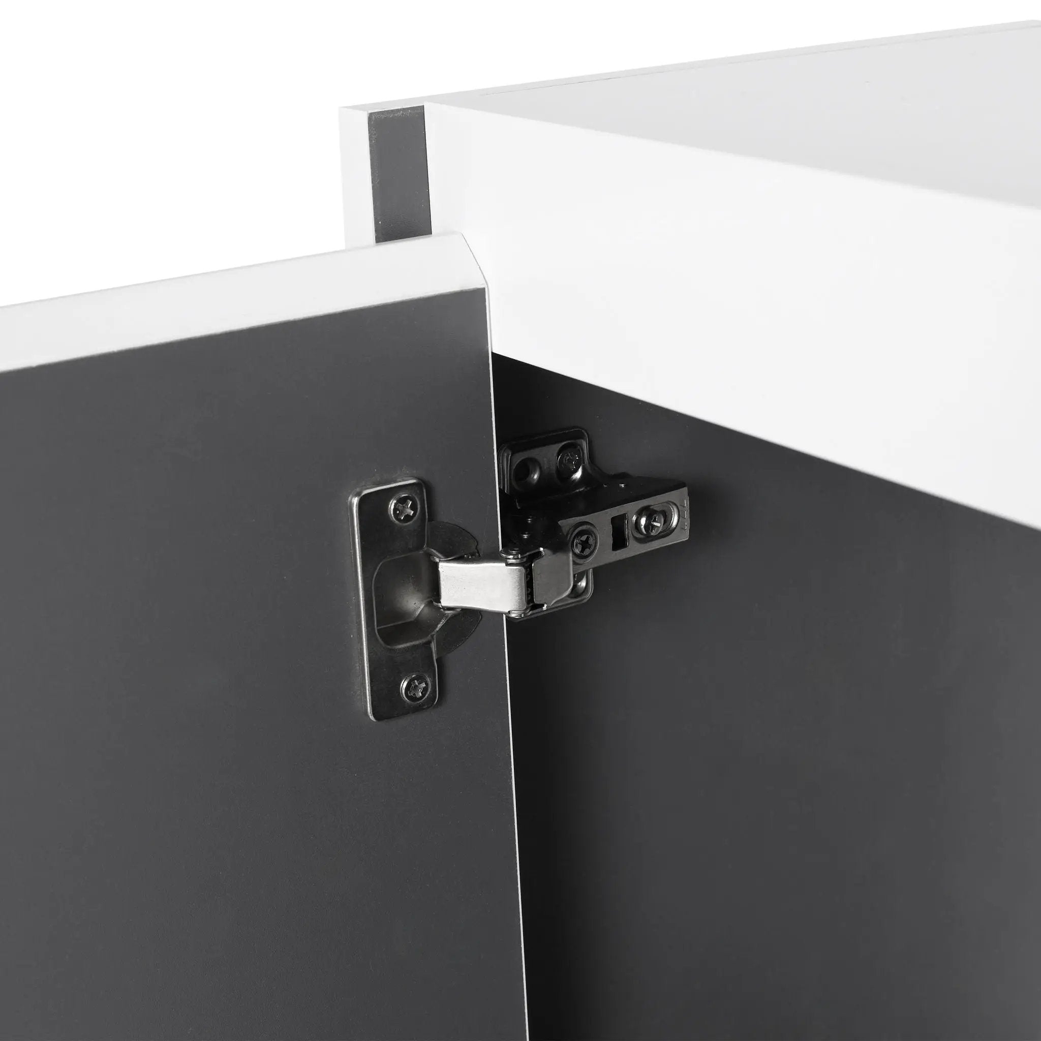 Wall Mounted Bathroom Vanity With Resin Sink And 2 Side Cabinet, 3 Soft Close Drawer - Brown Ebony by HouseOfZazla