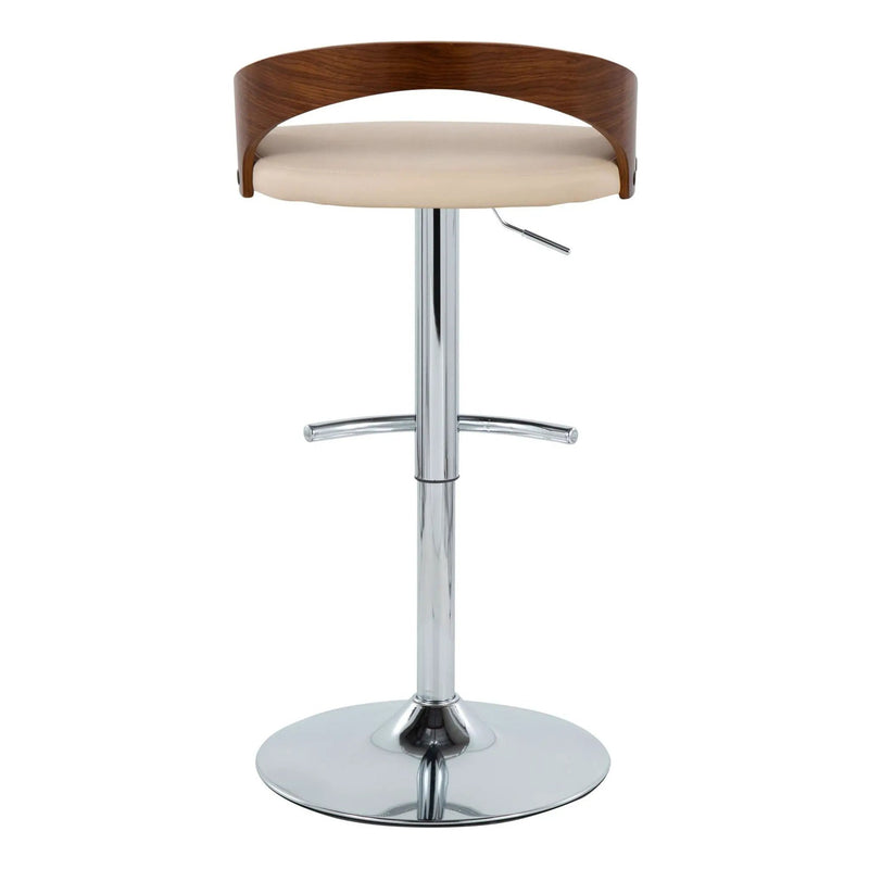 Grotto - Contemporary Adjustable Barstool & Swivel With Rounded T Footrest (Set of 2) by HouseOfZazla
