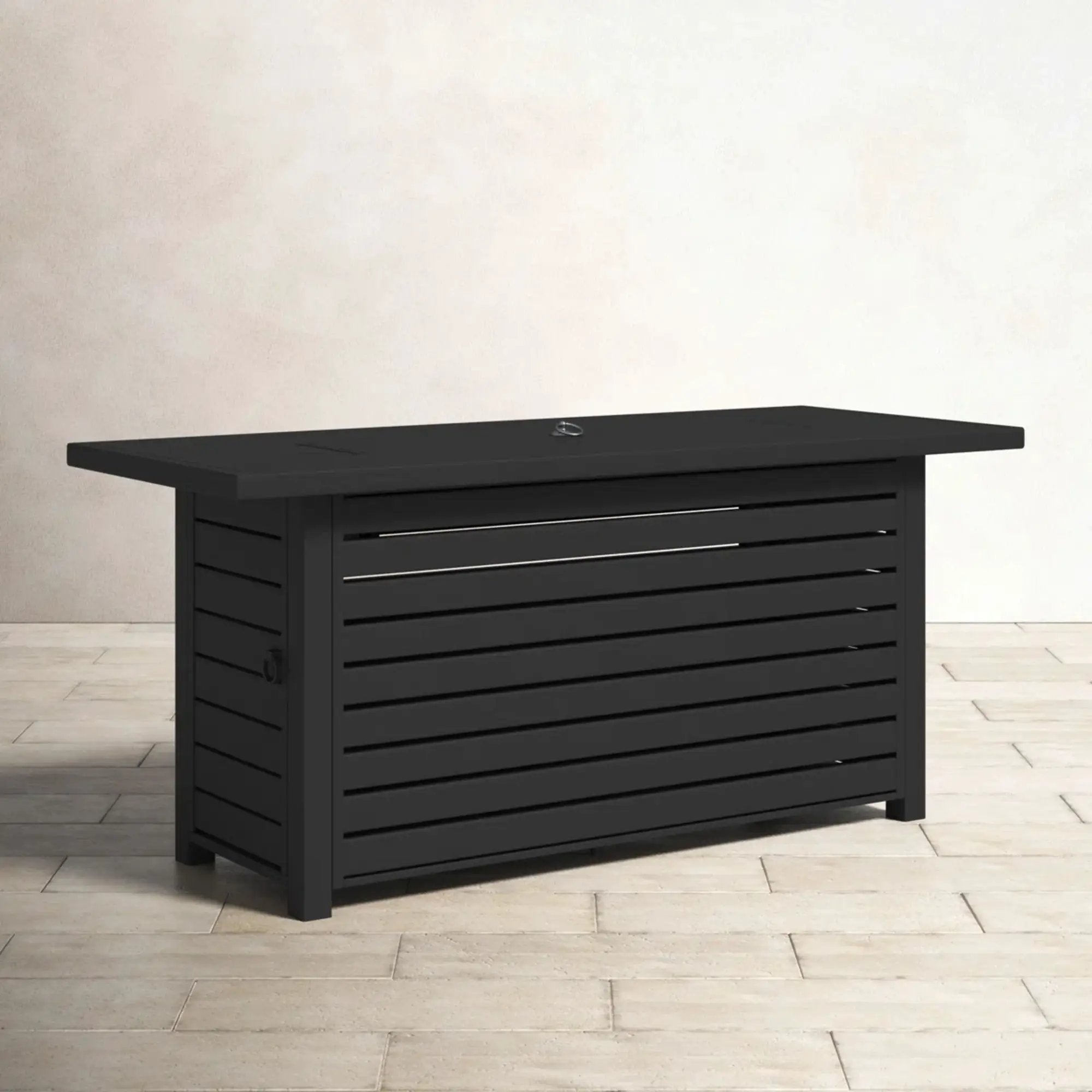 Casselton - Propane / Gas Outdoor Fire Pit Table With Lid - Black by Unique Piece Furniture