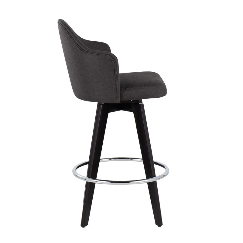 Ahoy - Contemporary Fixed Height Counter Stool With Round Footrest (Set of 2) by HouseOfZazla