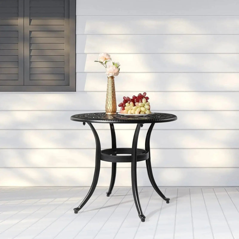 Round Cast Aluminum Patio Side Table by House Of Avana