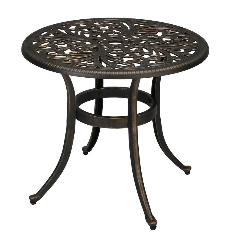 Round Cast Aluminum Patio Side Table by House Of Avana
