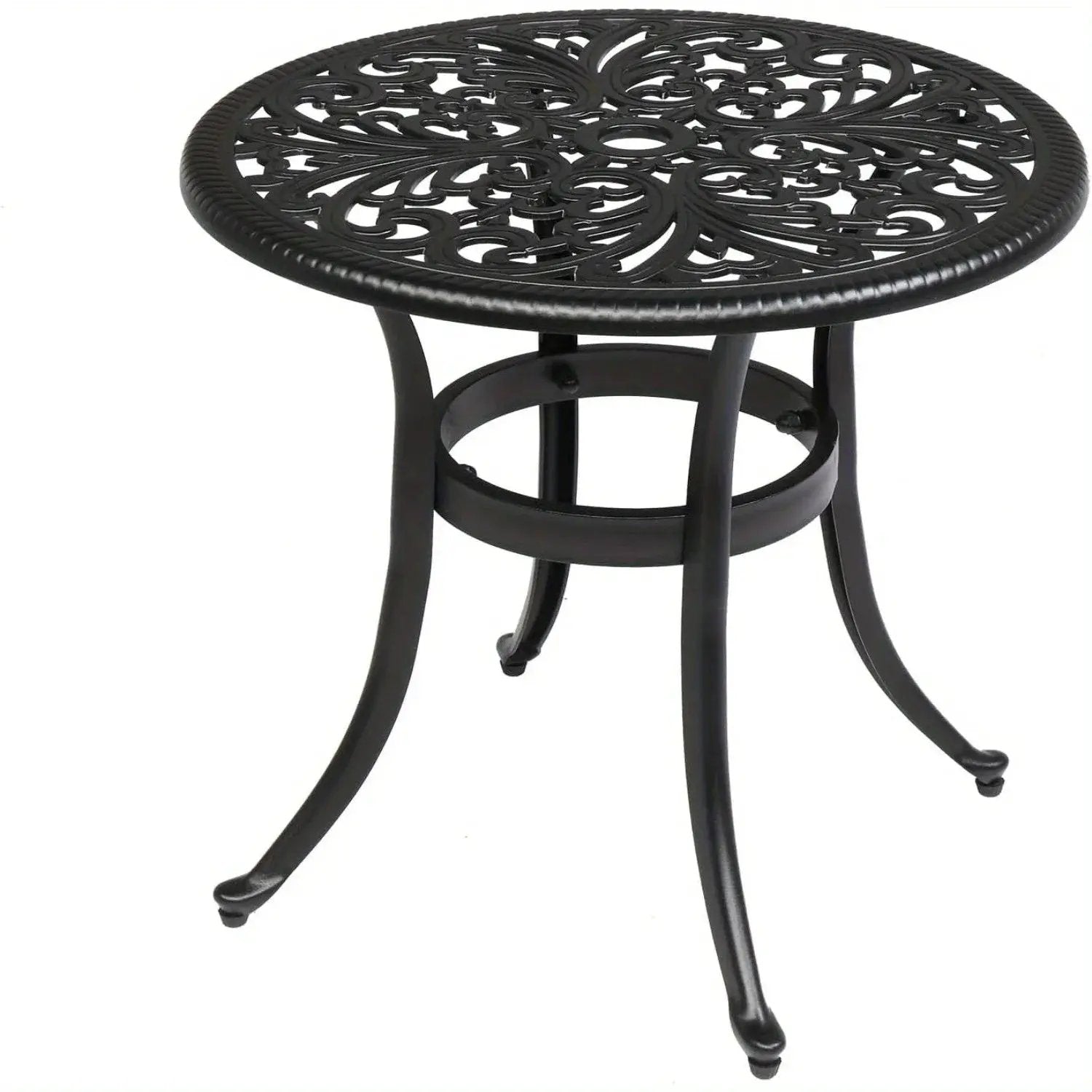 Round Cast Aluminum Patio Side Table by House Of Avana