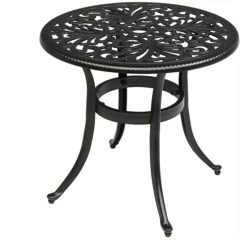 Round Cast Aluminum Patio Side Table by House Of Avana