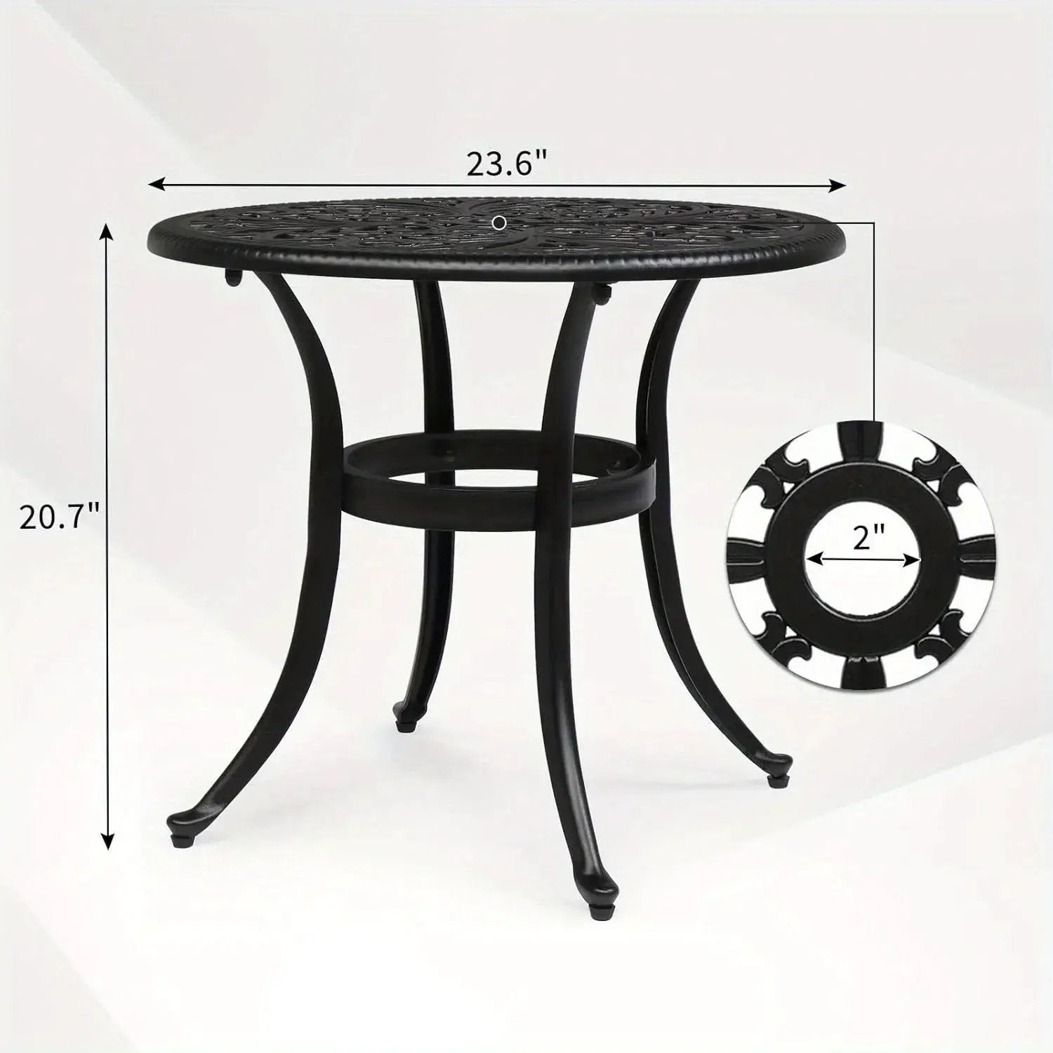 Round Cast Aluminum Patio Side Table by House Of Avana