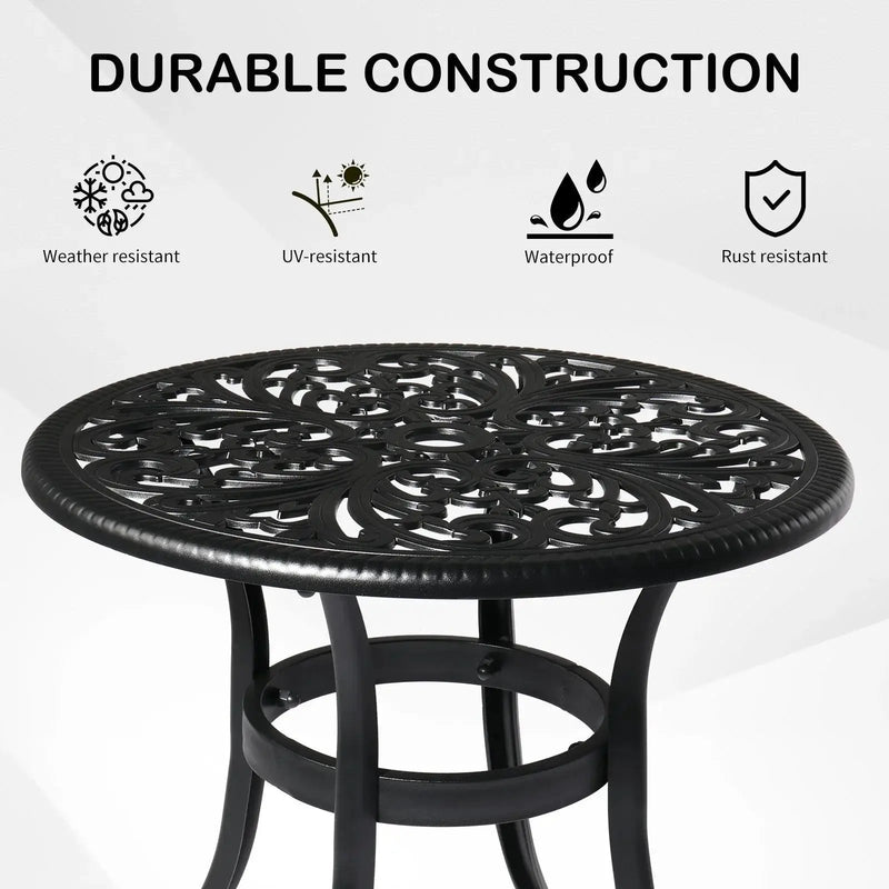 Round Cast Aluminum Patio Side Table by House Of Avana