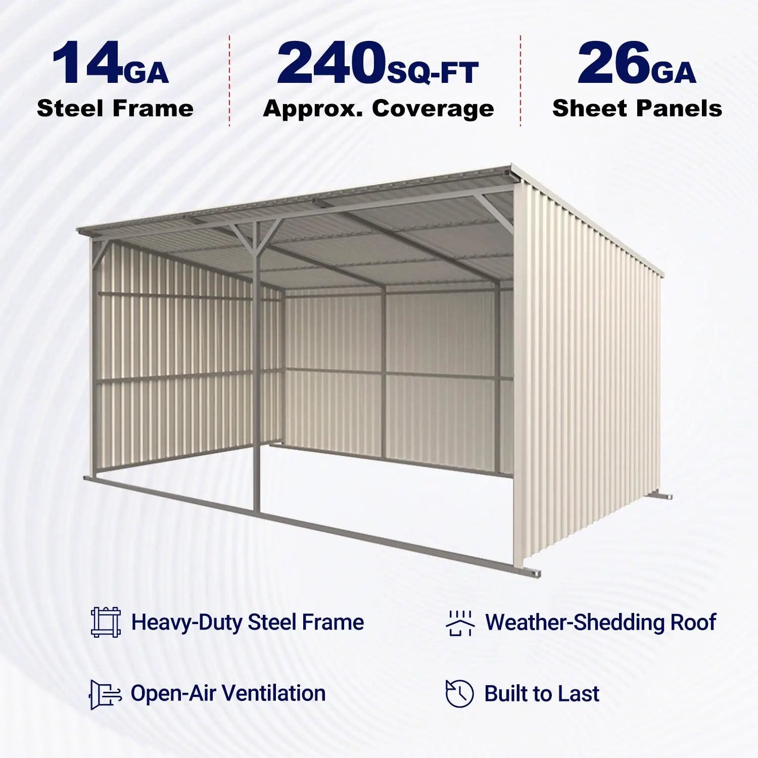 20'x12' Metal Livestock Shed for Horses & Farm Animals by Chery Industrial