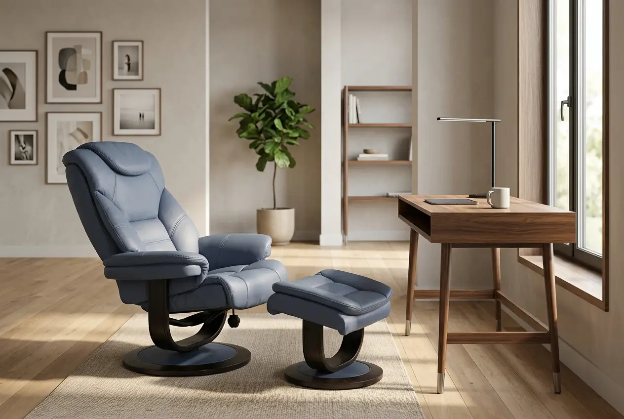 Oslo Euro Recliner w/ Ottoman by Ornate Furniture