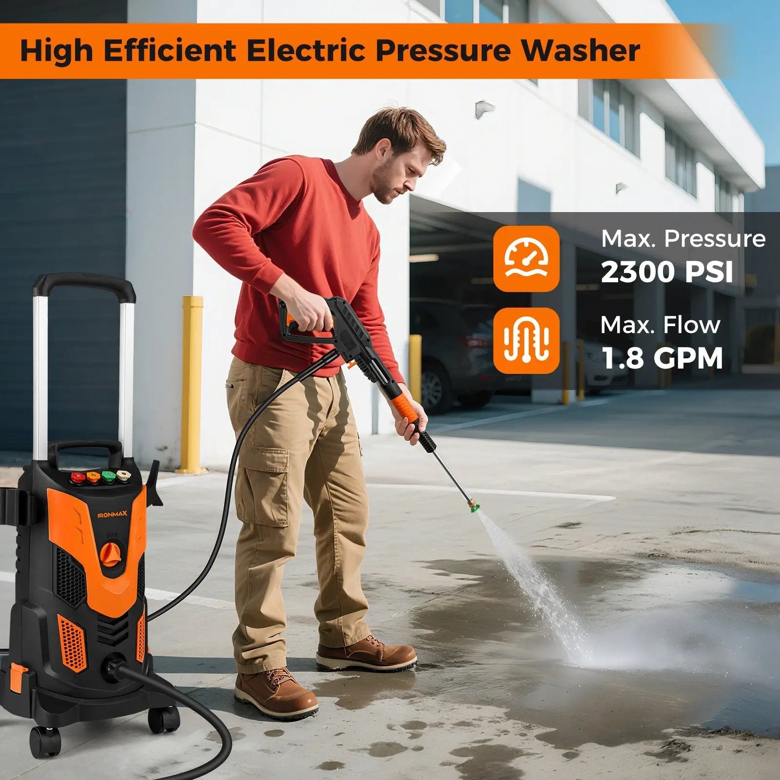 2300 PSI 1.8 GPM Electric High Pressure Power Washer by DirectDeals