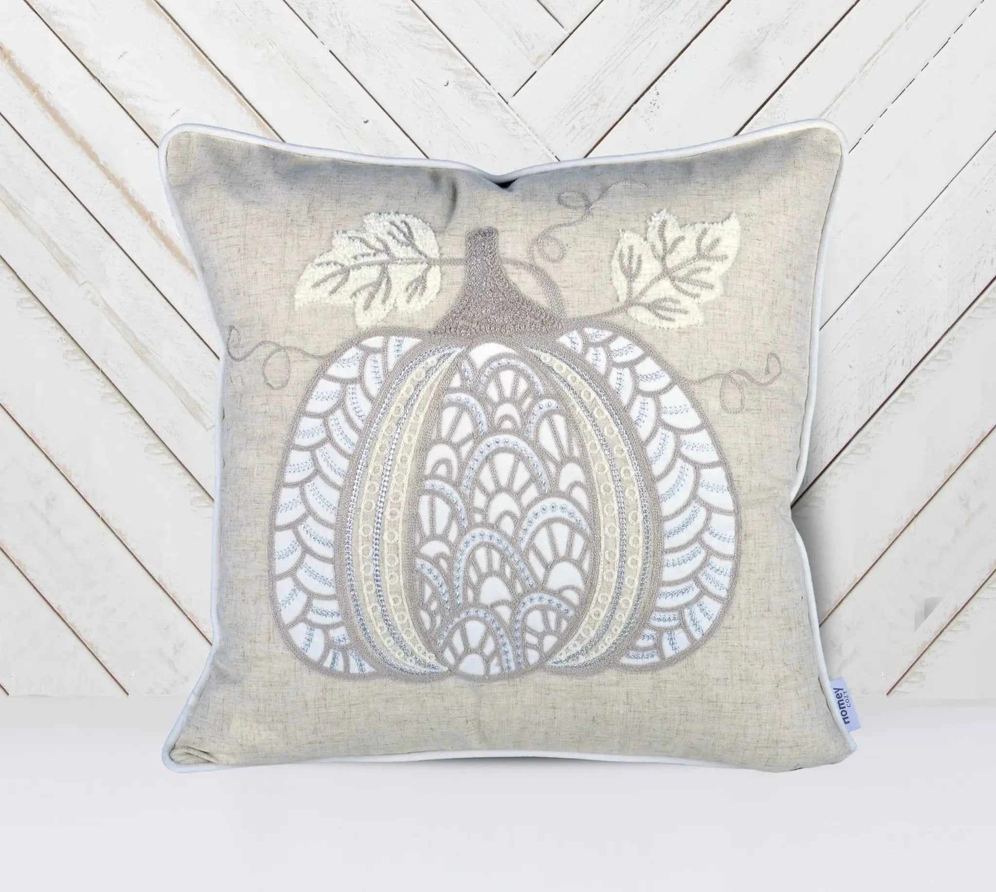 Lace Embroidered Pumpkin Throw Pillow – Set of 2 by HouseOfZazla