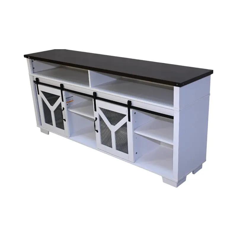 Stylish 65.3" TV Stand with LED Light Strips by HouseOfZazla