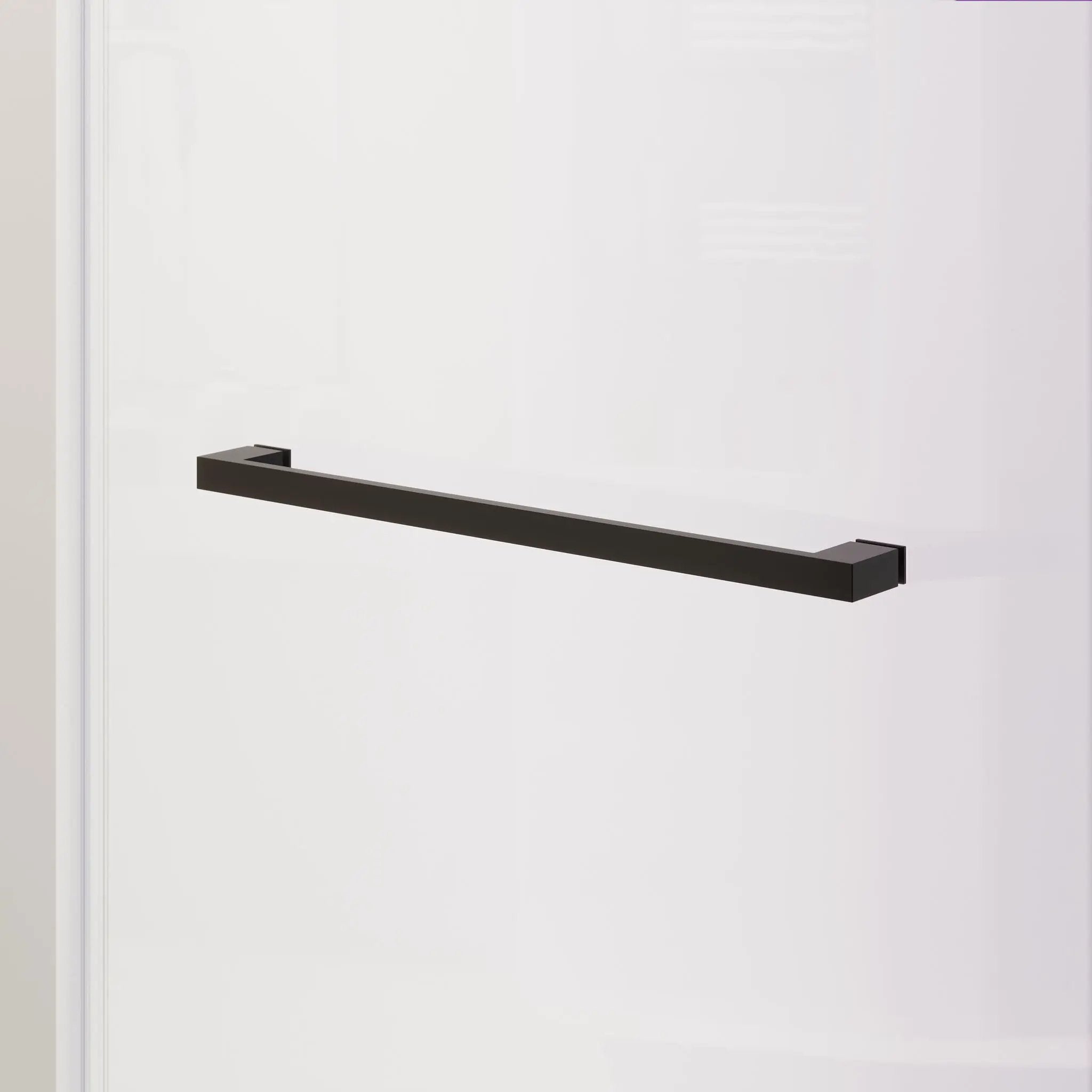 Frameless Double Sliding Soft Close Bathtub Shower Door, 5 / 16" Clear Nano Coated Tempered Glass And 304 Stainless Steel Handle - Matte Black by HouseOfZazla