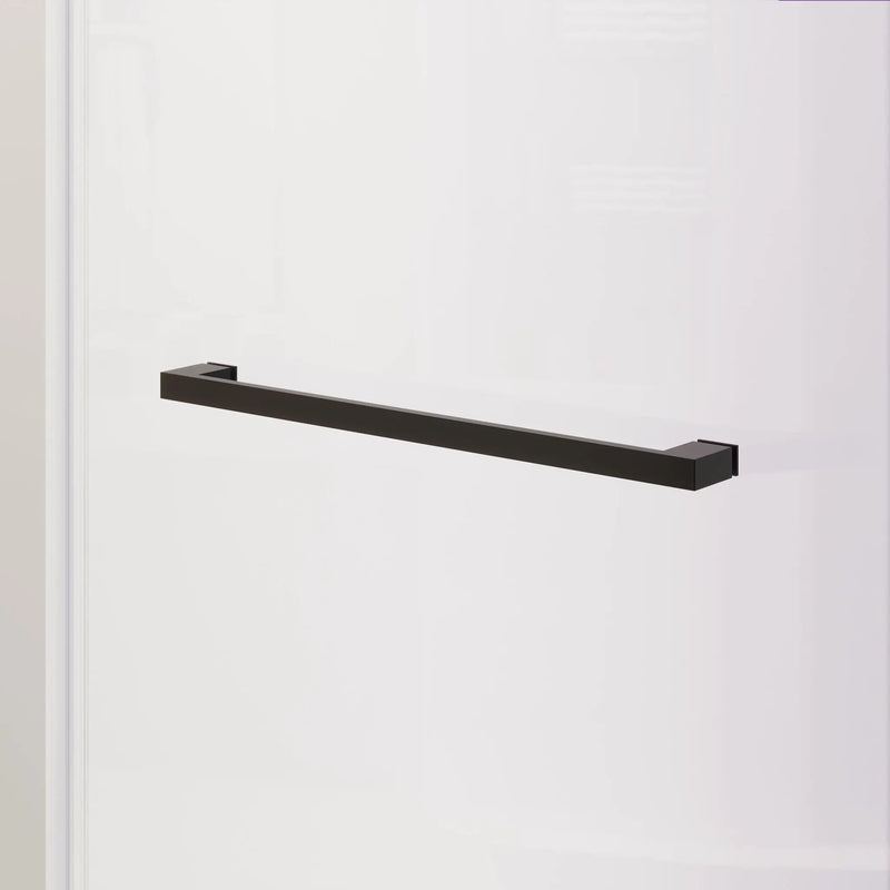 Frameless Double Sliding Soft Close Bathtub Shower Door, 5 / 16" Clear Nano Coated Tempered Glass And 304 Stainless Steel Handle - Matte Black by HouseOfZazla