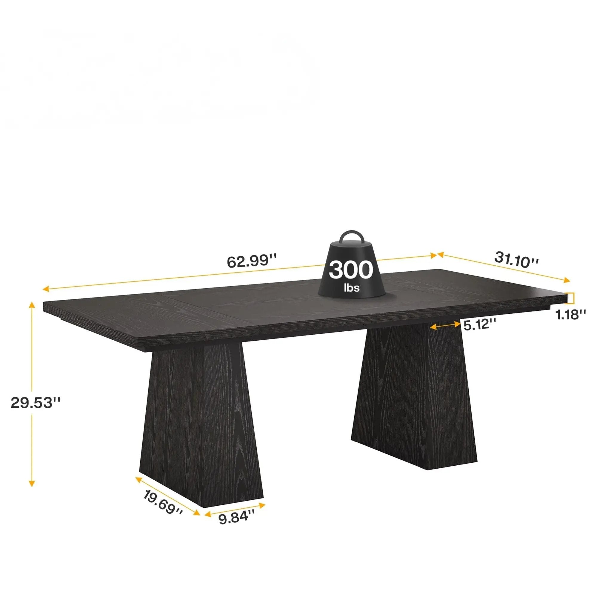 Executive Desk, Workstation With Double Pedestal For Home Office