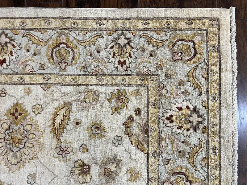 Peshawar Rug 8x10, Oushak Rug, Neutral Colors Hand Knotted Farmhouse Rug by Jewel Rugs