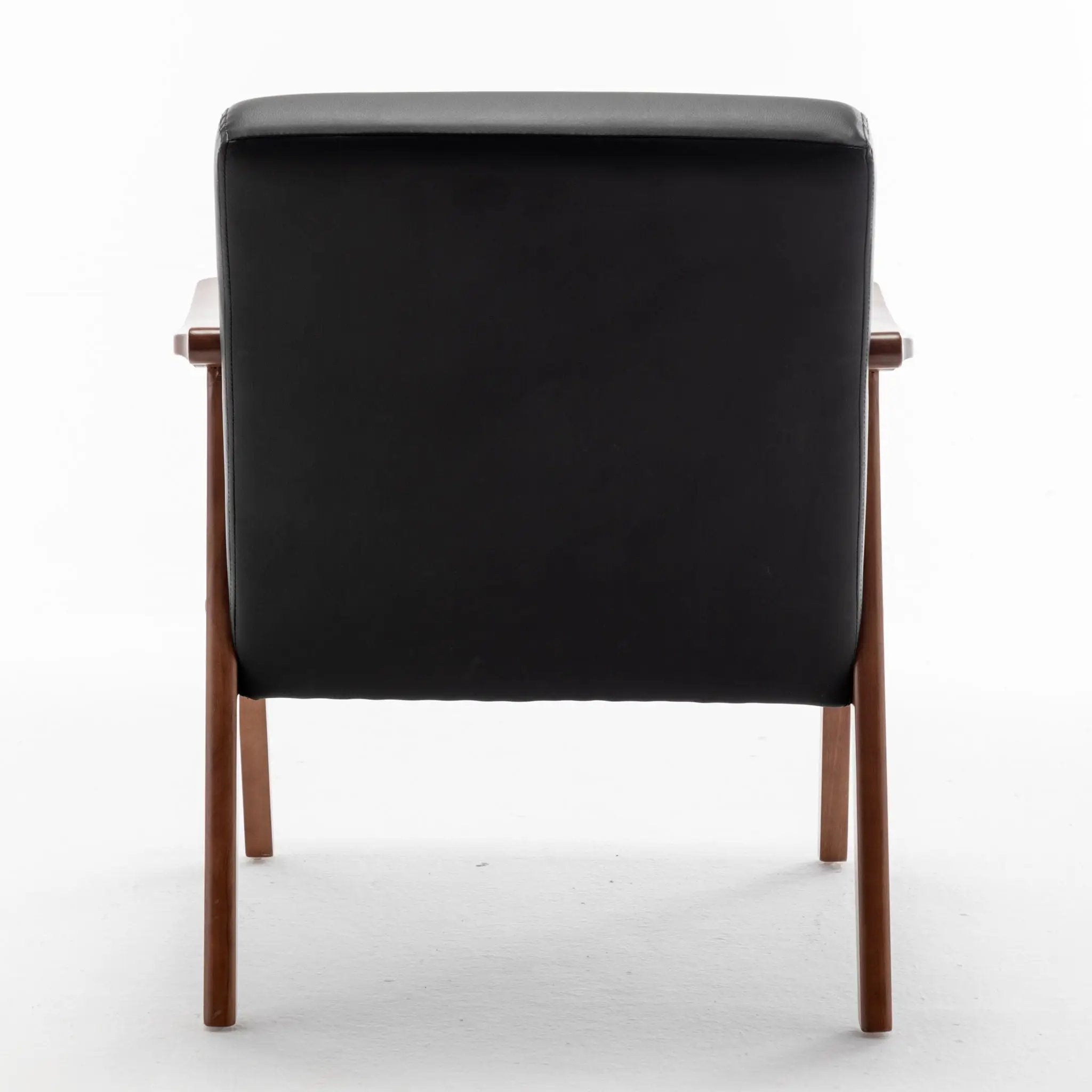 Mid Century Modern Accent Chair With Solid Wood Frame And Extra Thick Backrest by HouseOfZazla