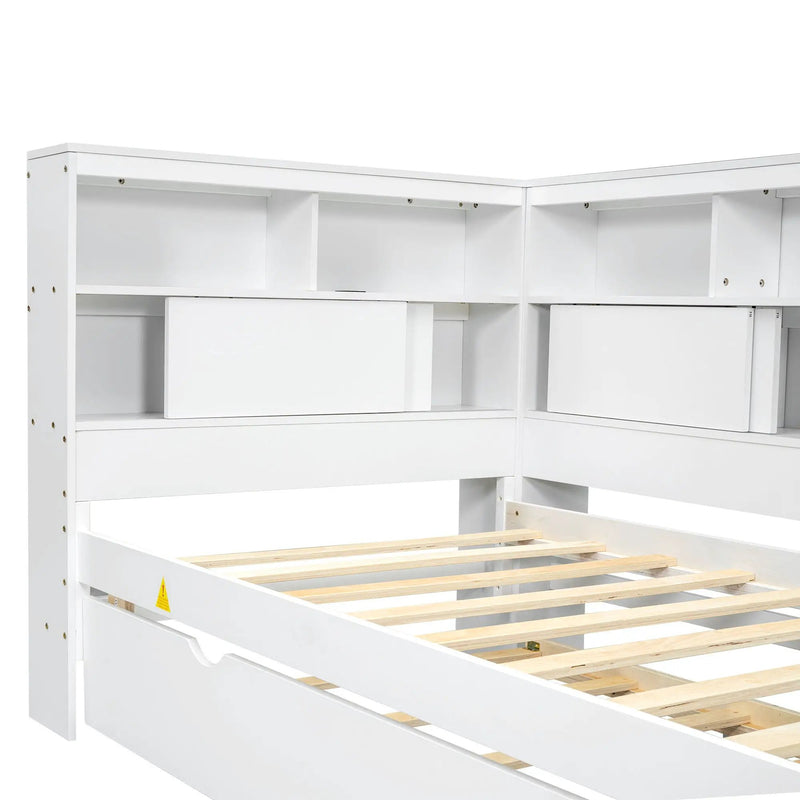 Daybed With Storage Shelves, USB Charging, And Trundle Bed by Unique Piece Furniture