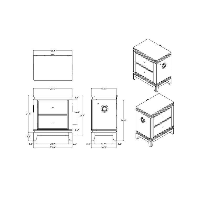Adalid - Nightstand With Cooler, USB And Speaker - White by HouseOfZazla